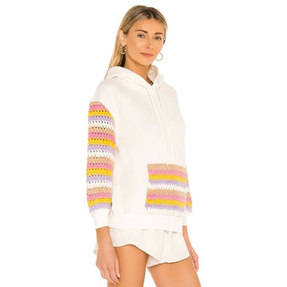 Alice + Olivia Pocket Hoodie Pullover Ivory Multicolor Small - Picture 8 of 16